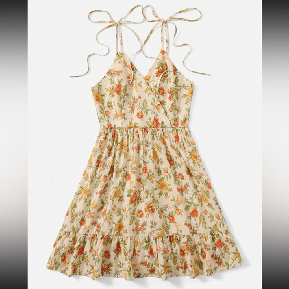 Floral print mini dress. Size XL.
